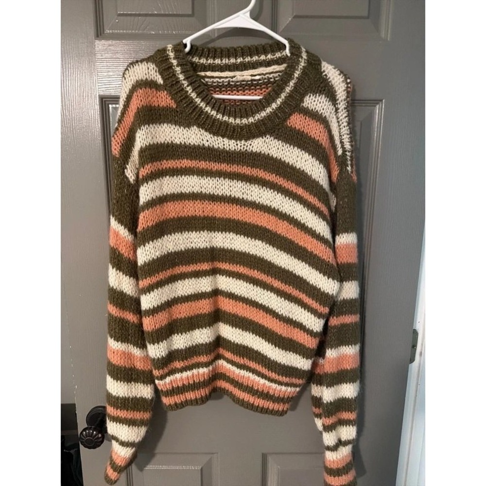 Easel Striped Slouchy Knit Sweater Small Boho Gorpcore Oversized